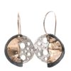 Jewellery ISRAELI | Earrings 9Ct Gold Filled And Silver Round Cut Out Detail