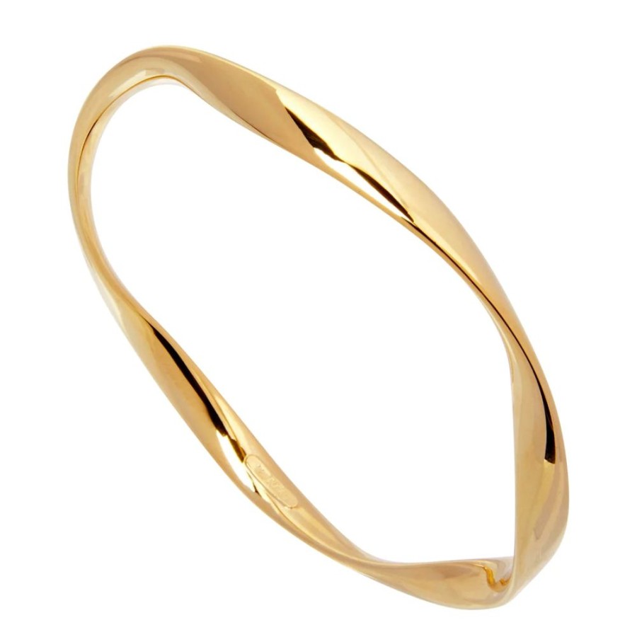 Jewellery NAJO | Large Yellow Gold Garden Of Eden Bangle (65Mm)