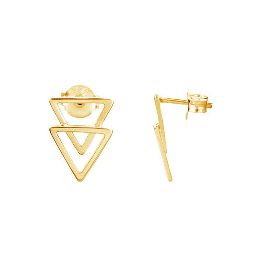 Jewellery ICHU JEWELLERY | Double Triangle Stud Earrings, Gold