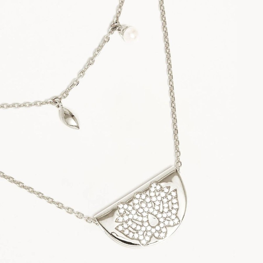 Jewellery BY CHARLOTTE | Live In Peace Lotus Silver