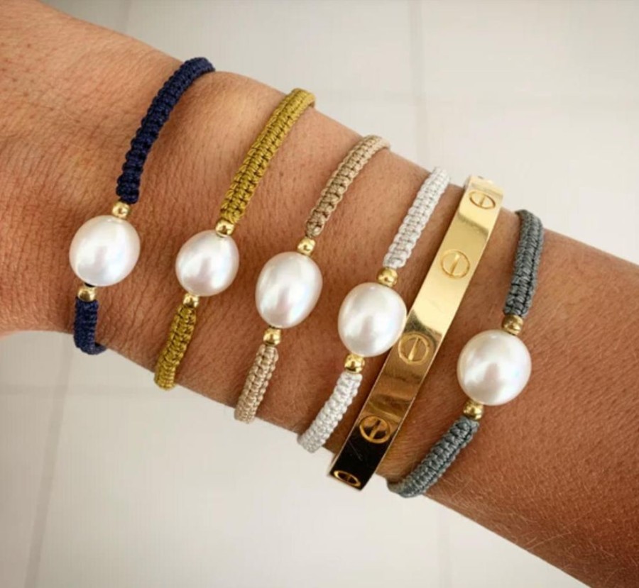 Jewellery FAIRLEY | Pearl Rope Bracelet - Navy