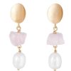 Jewellery FAIRLEY | Free Form Rose Quartz Earrings