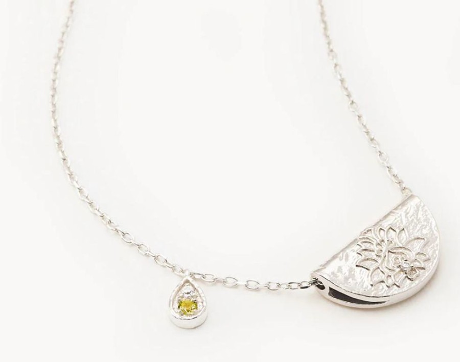 Jewellery BY CHARLOTTE | Protect Your Heart Lotus Birthstone Necklace - August