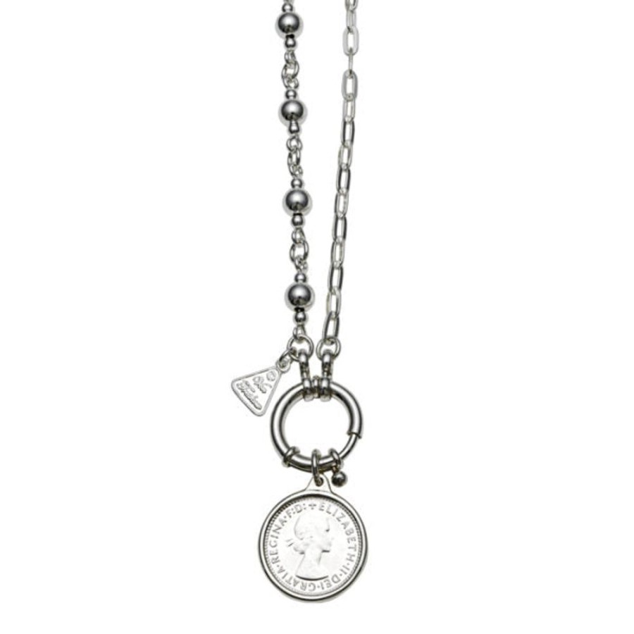 Jewellery VON TRESKOW | Half & Half Necklace With Sixpence