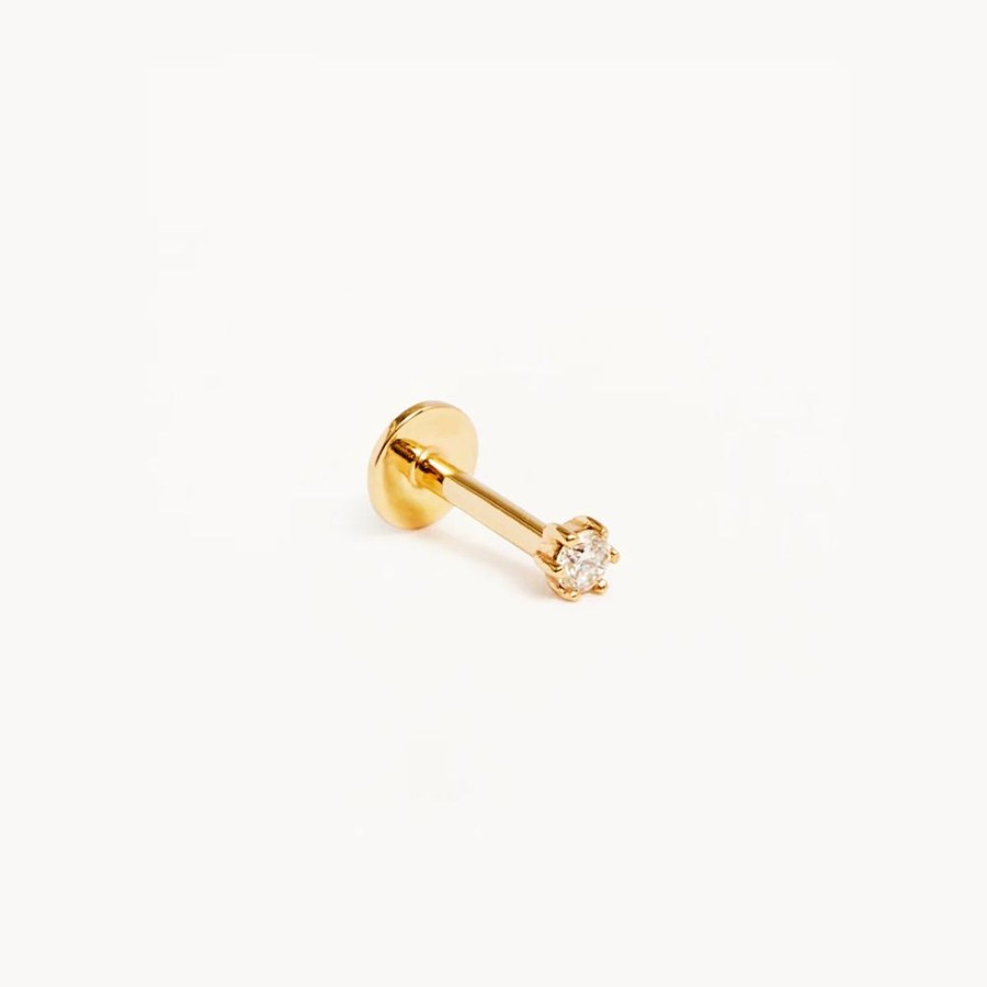 Jewellery BY CHARLOTTE | 14K Diamond Cartilage Flat Back Earring (Single)