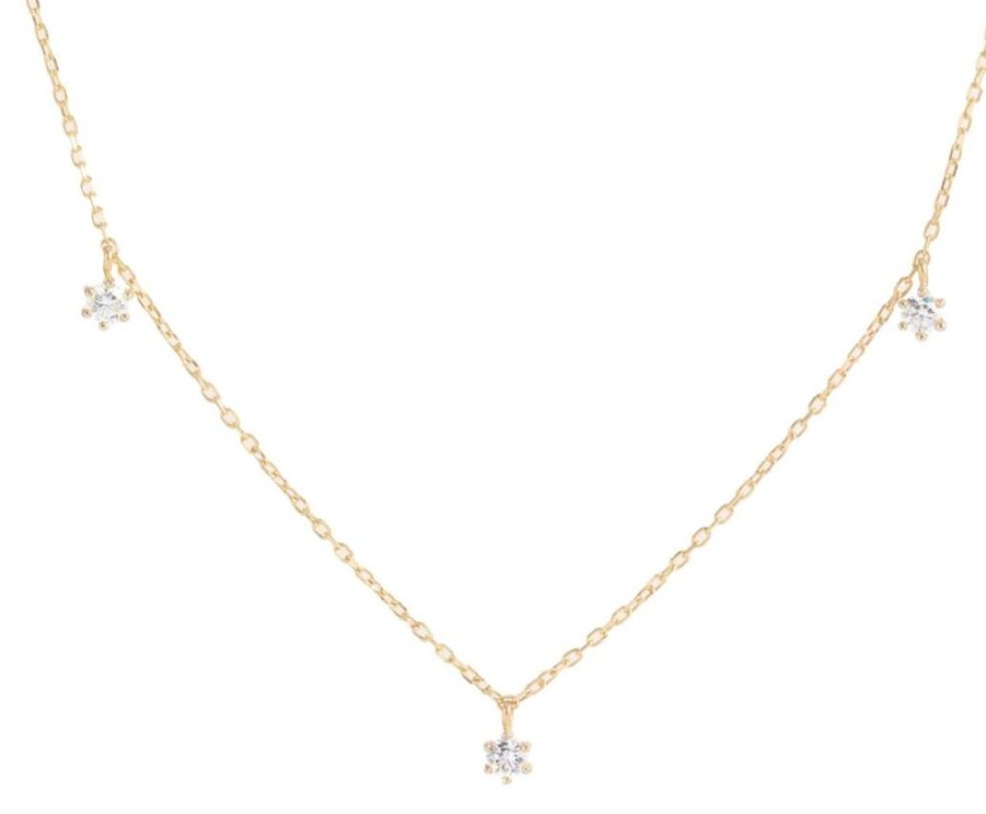 Jewellery BY CHARLOTTE | 14K Gold Droplets Diamond Necklace