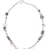 Jewellery ISRAELI | Necklace Multi Strand Silver And Gold Filled Shapes