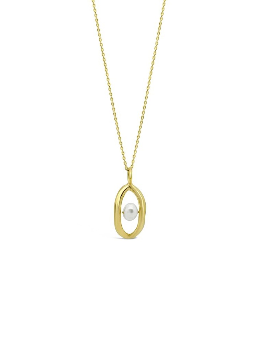 Jewellery ICHU JEWELLERY | Oval'D Pearl Necklace, Gold