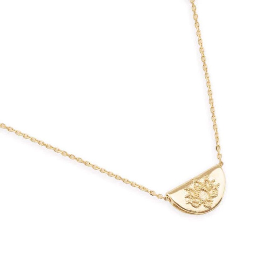 Jewellery BY CHARLOTTE | 14K Gold Mini Lotus Necklace