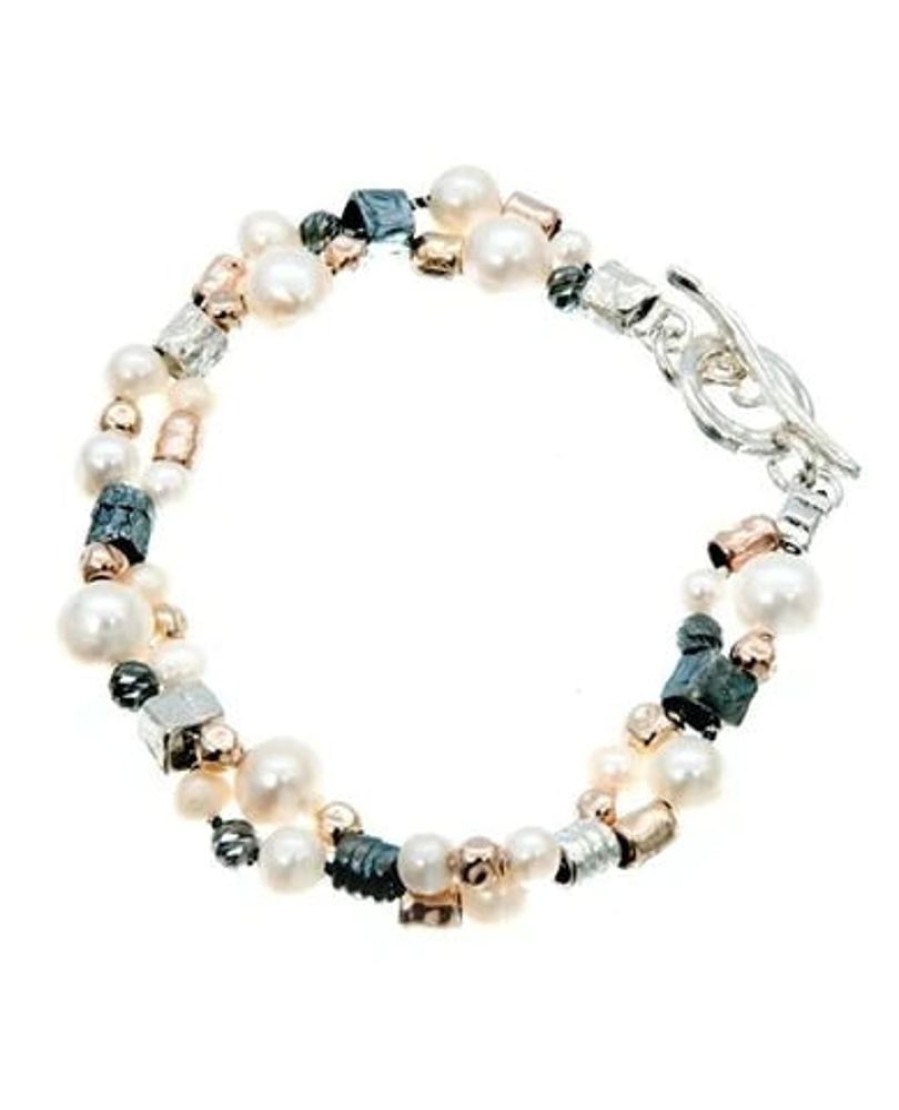 Jewellery ISRAELI | Bracelet Handmade Pearls Rose And Gold Filled