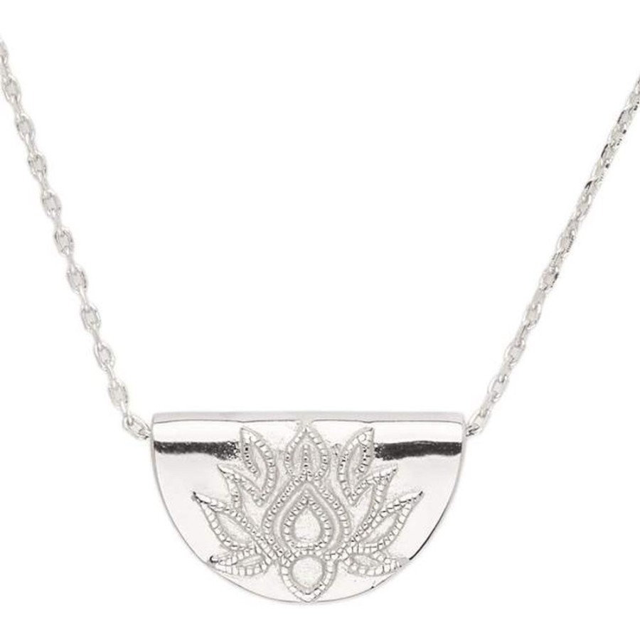 Jewellery BY CHARLOTTE | Silver Short Lotus Necklace