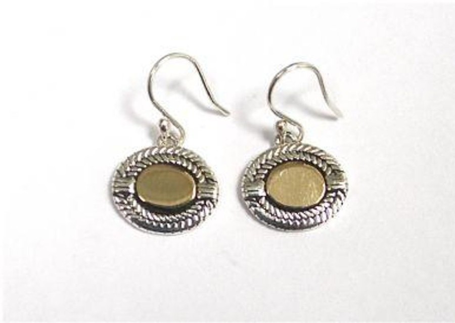 Jewellery IRONCLAY | Earrings Oval Brass Detailed Drop