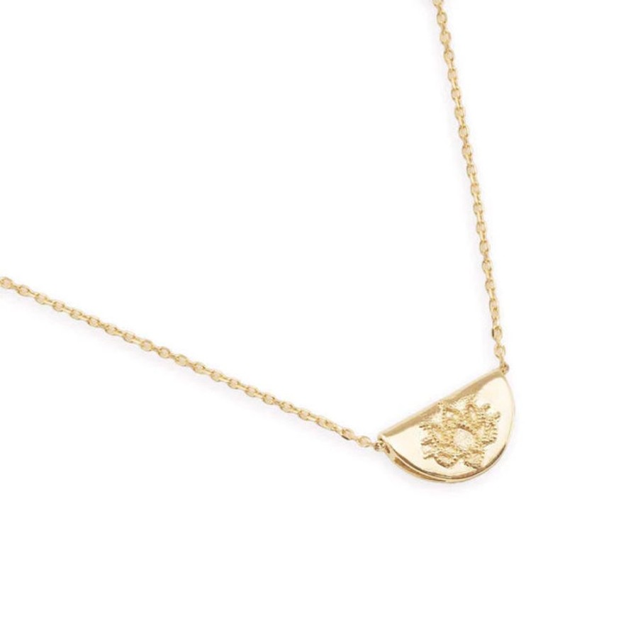 Jewellery BY CHARLOTTE | 14K Gold Mini Lotus Necklace