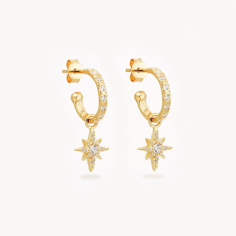 Jewellery BY CHARLOTTE | Dancing In The Starlight Hoops - Gold