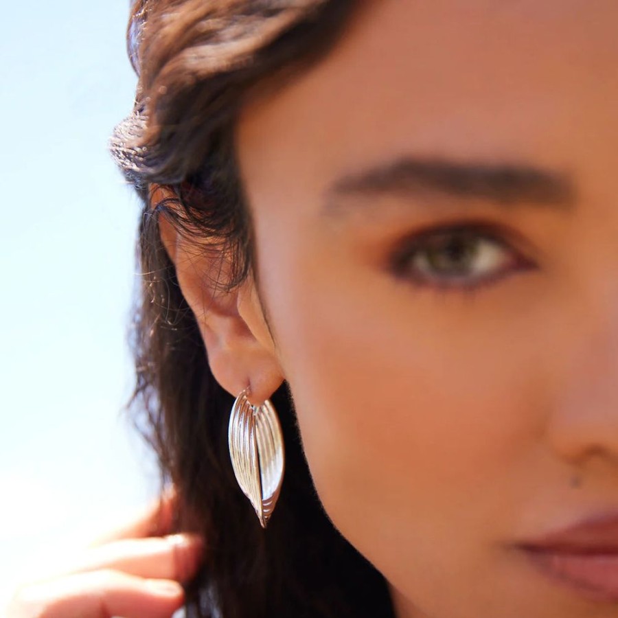 Jewellery NAJO | Awaken Oval Silver Hoop Earrings