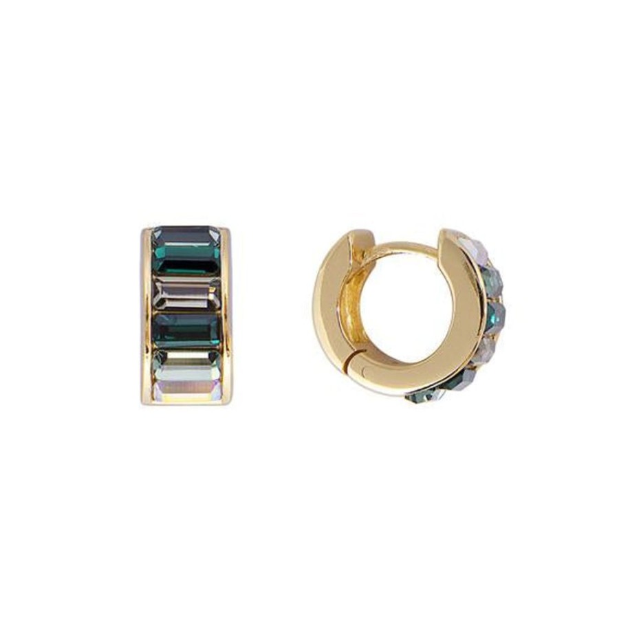 Jewellery FAIRLEY | Green Ombre Crystal Huggies