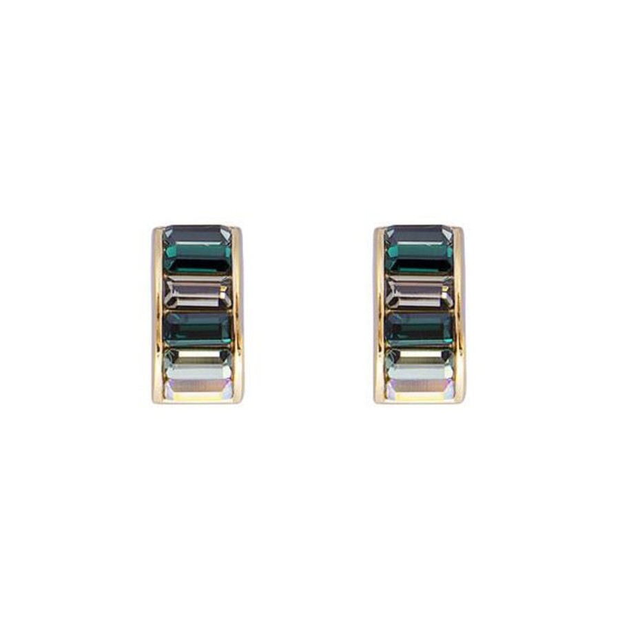 Jewellery FAIRLEY | Green Ombre Crystal Huggies