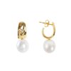 Jewellery FAIRLEY | Dolce Pearl Hoops Gold