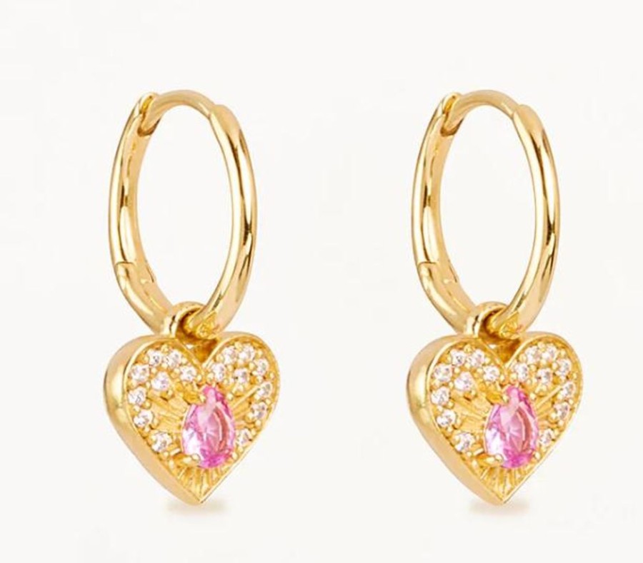 Jewellery BY CHARLOTTE | Connect Your Heart Hoops - Gold