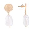 Jewellery FAIRLEY | Ancient Coin Pearl Drop Earrings - Gold