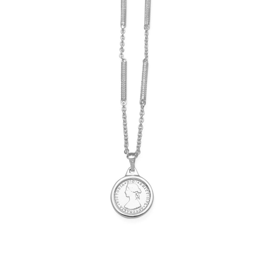 Jewellery VON TRESKOW | Herringbone Segmented Necklace With Mini Coin