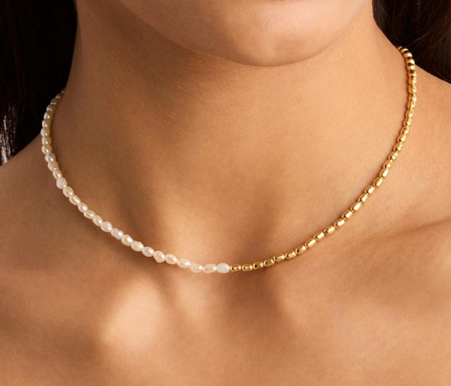 Jewellery BY CHARLOTTE | By Your Side Pearl Choker - Gold