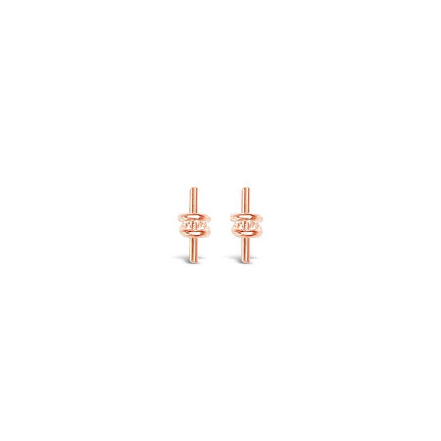 Jewellery ICHU JEWELLERY | Knotted Bar Earrings, Rose Gold