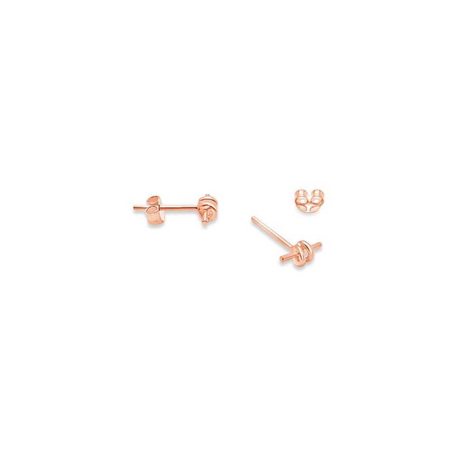 Jewellery ICHU JEWELLERY | Knotted Bar Earrings, Rose Gold