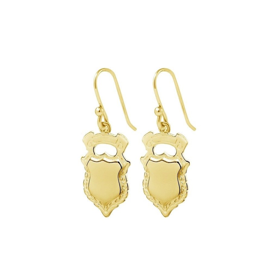 Jewellery Reflections Silver Jewellery | Sheild Earrings Gold Plated