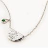 Jewellery BY CHARLOTTE | Silver Lotus Birthstone Necklace - May