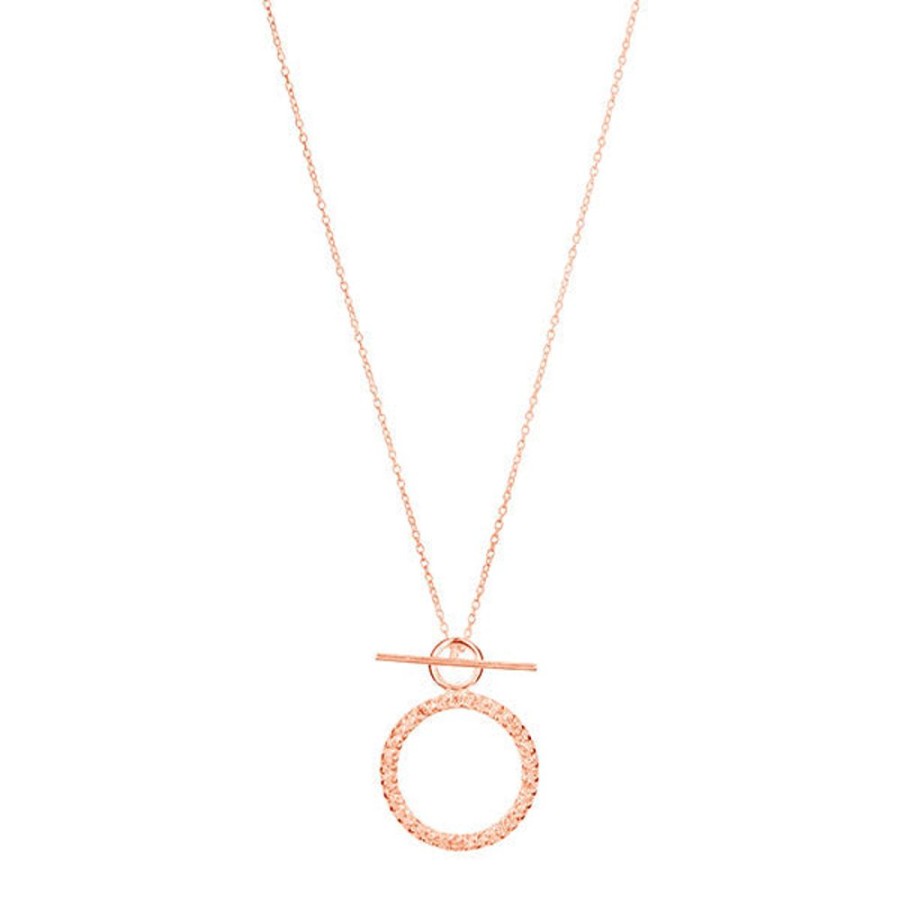 Jewellery ICHU JEWELLERY | Cubic Zirconia Toggle Necklace, Rose Gold