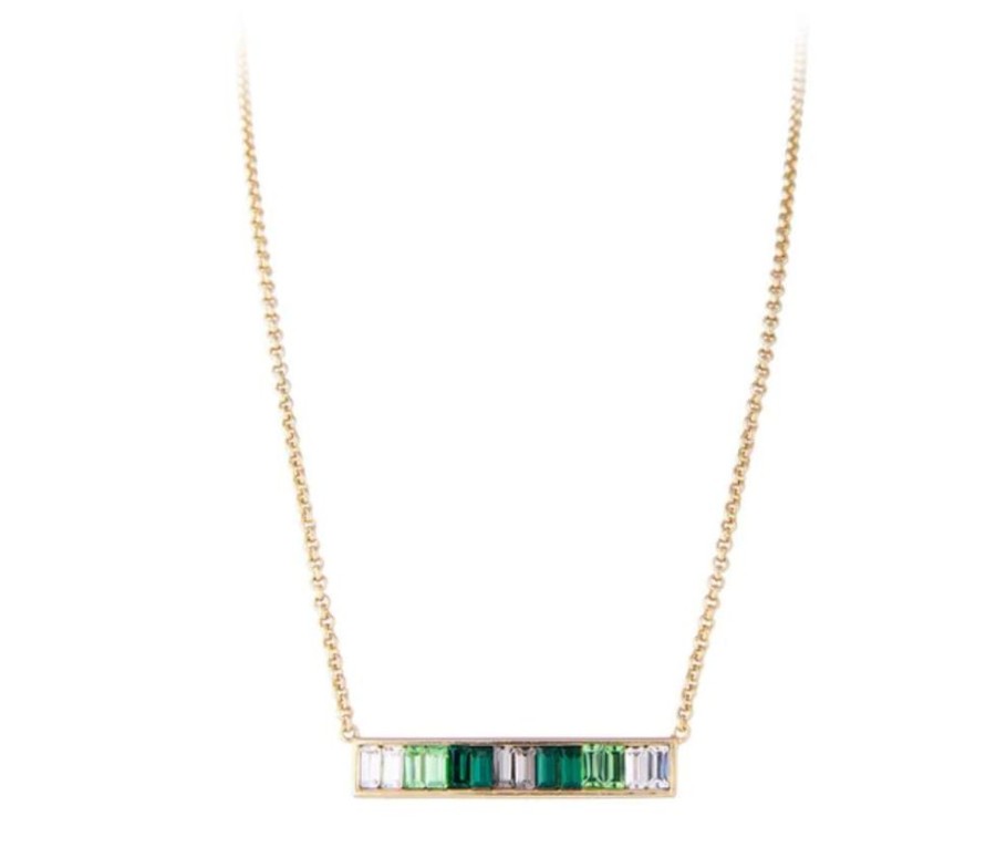 Jewellery FAIRLEY | Green Ombre Bar Necklace