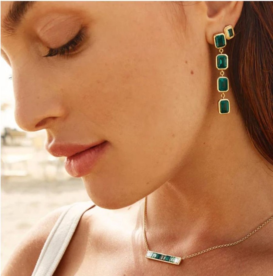 Jewellery FAIRLEY | Green Ombre Bar Necklace