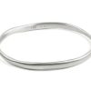 Jewellery FAIRLEY | Alexa Brushed Oval Bangle - Silver