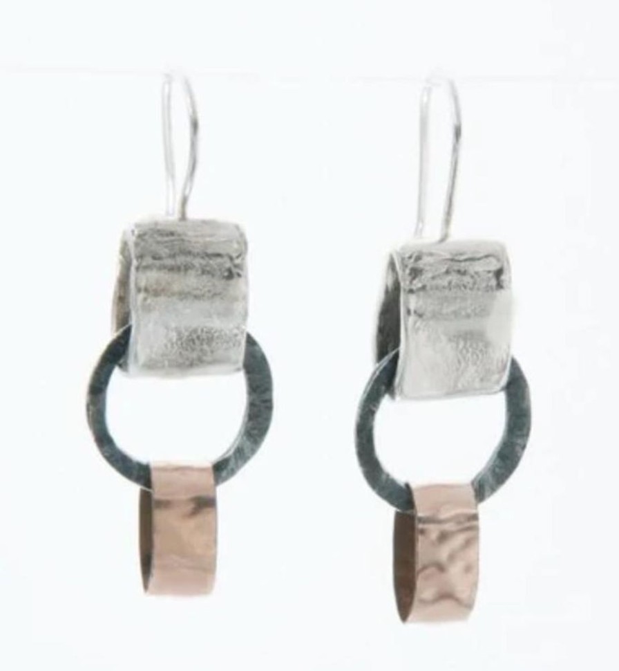 Jewellery ISRAELI | Sterling Silver And Gold Filled Square Drops