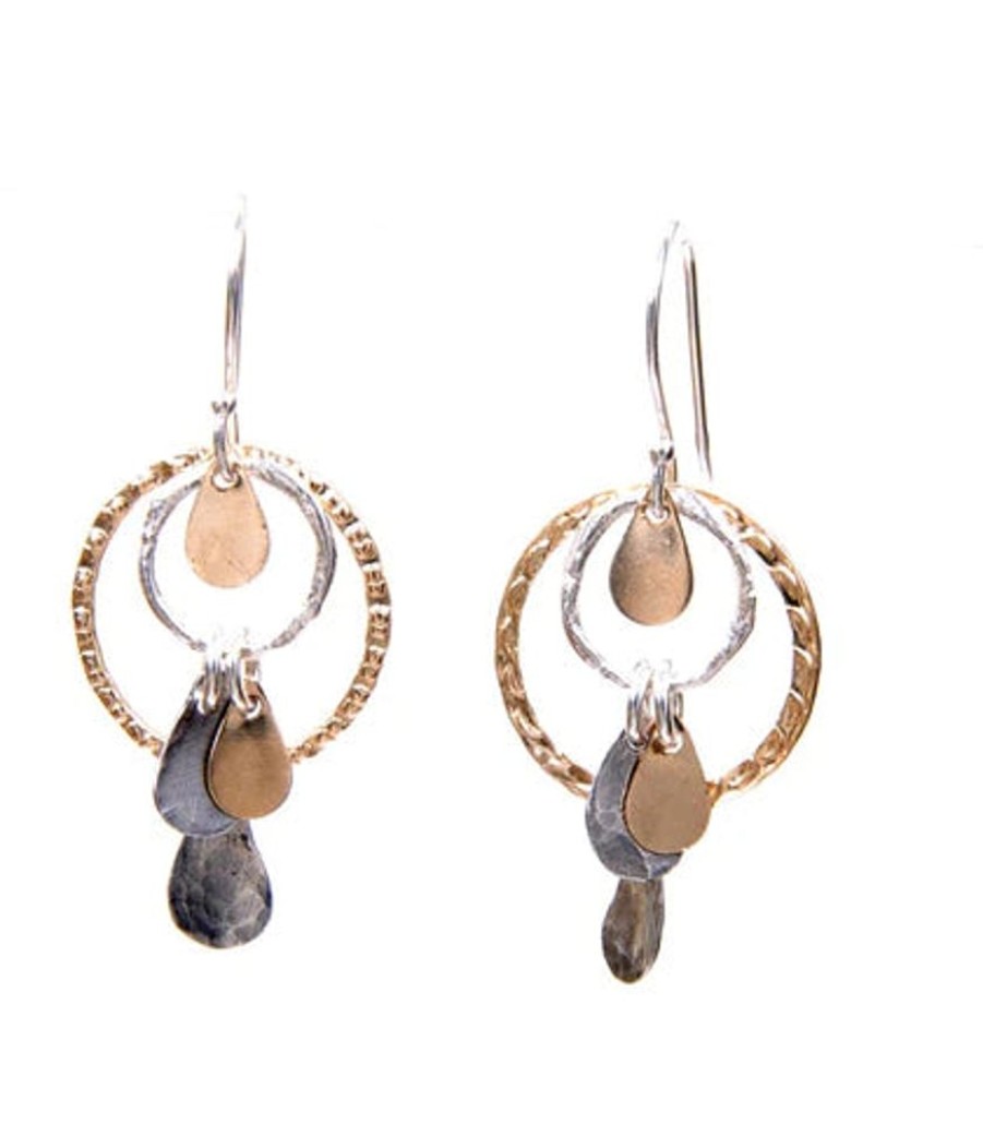 Jewellery ISRAELI | Earrings 9Ct Gold And Silver Leaf Shapes