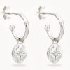 Jewellery BY CHARLOTTE | North Star Hoops - Silver