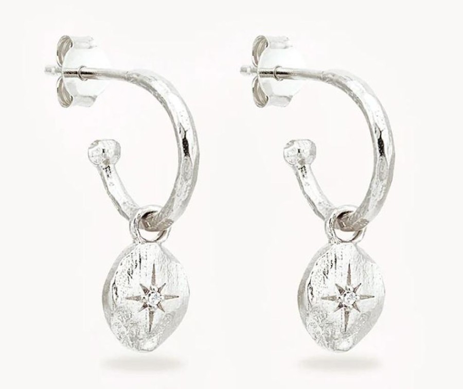 Jewellery BY CHARLOTTE | North Star Hoops - Silver