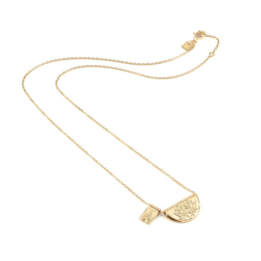 Jewellery BY CHARLOTTE | Short Lotus And Budda Yellow Gold