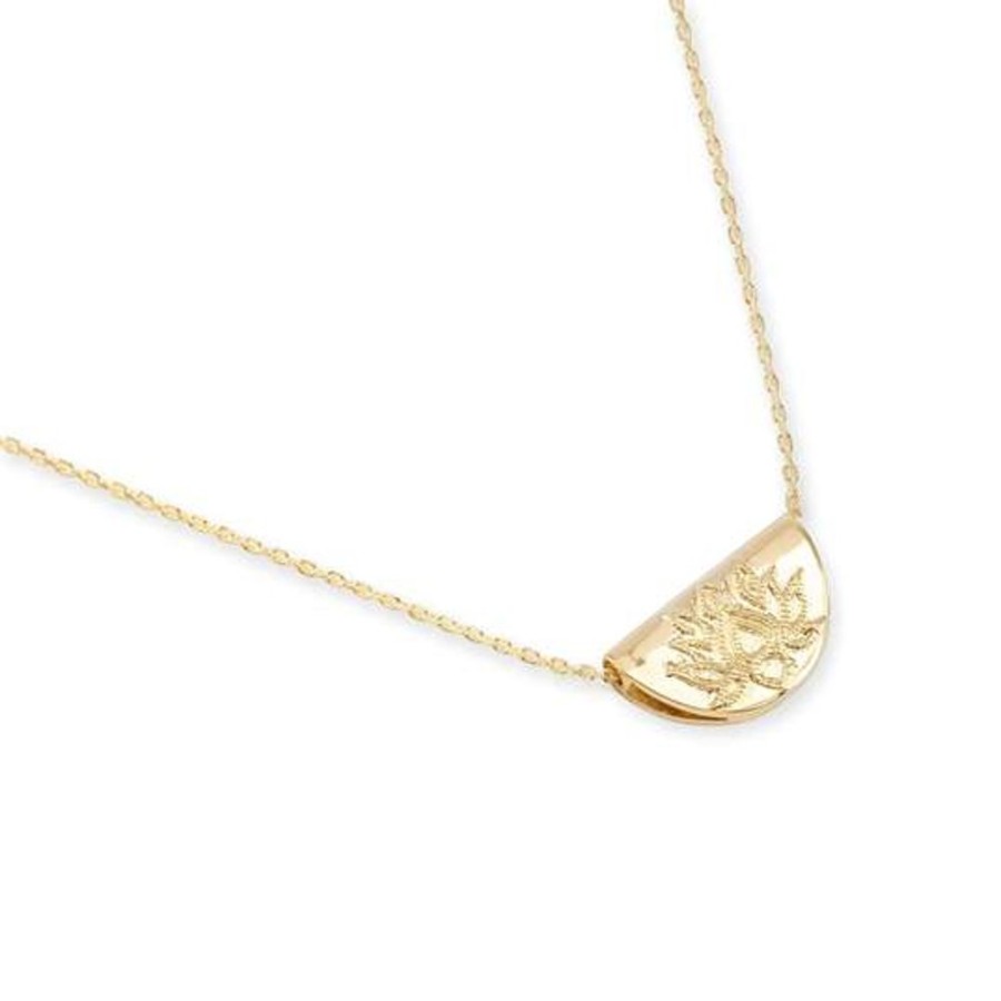 Jewellery BY CHARLOTTE | Gold Lotus Short Necklace