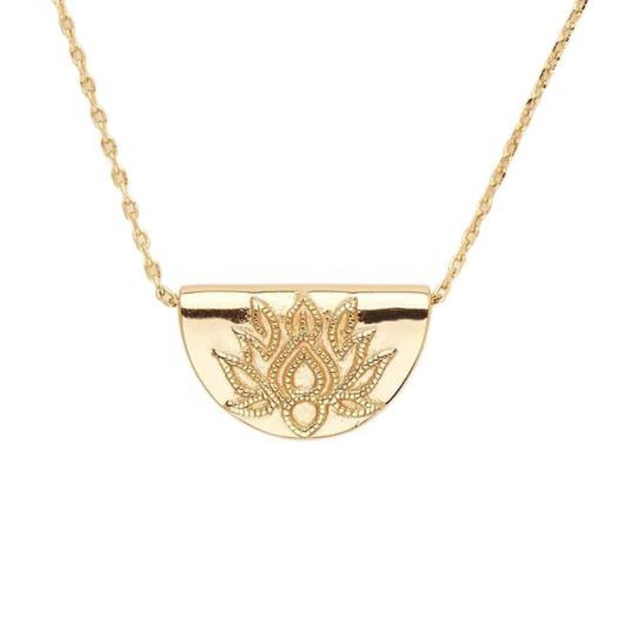 Jewellery BY CHARLOTTE | Gold Lotus Short Necklace