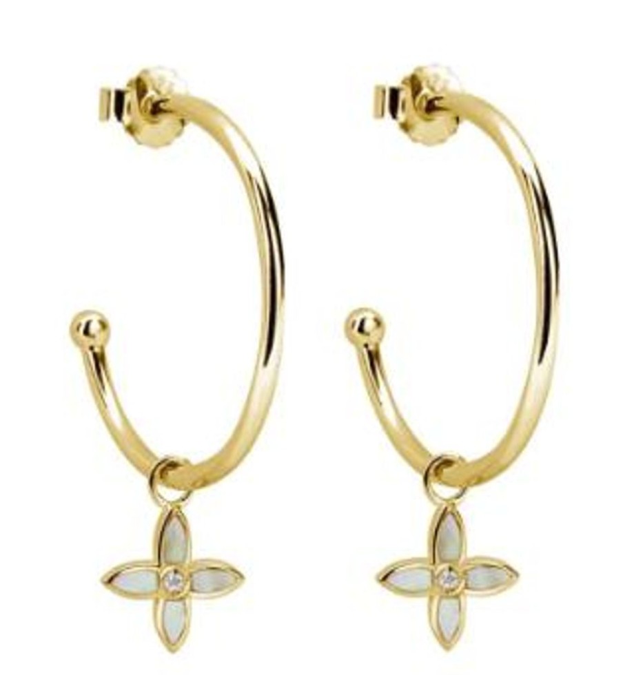 Jewellery MURKANI | Desert Flower Medium Hoops - Gold