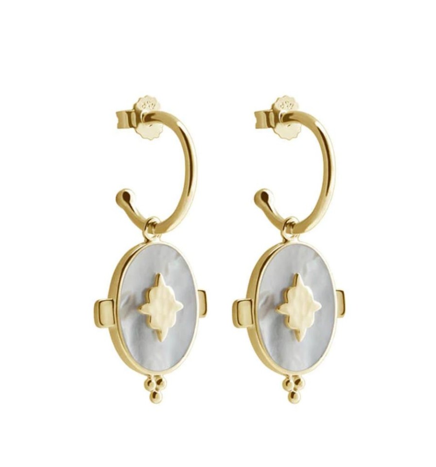 Jewellery MURKANI | Temple Moon Oval Hoop Earrings