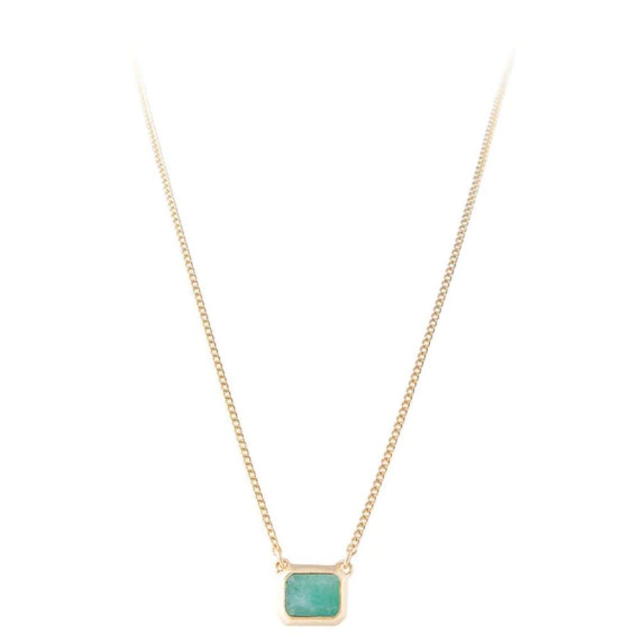 Jewellery FAIRLEY | Green Agate Deco Necklace