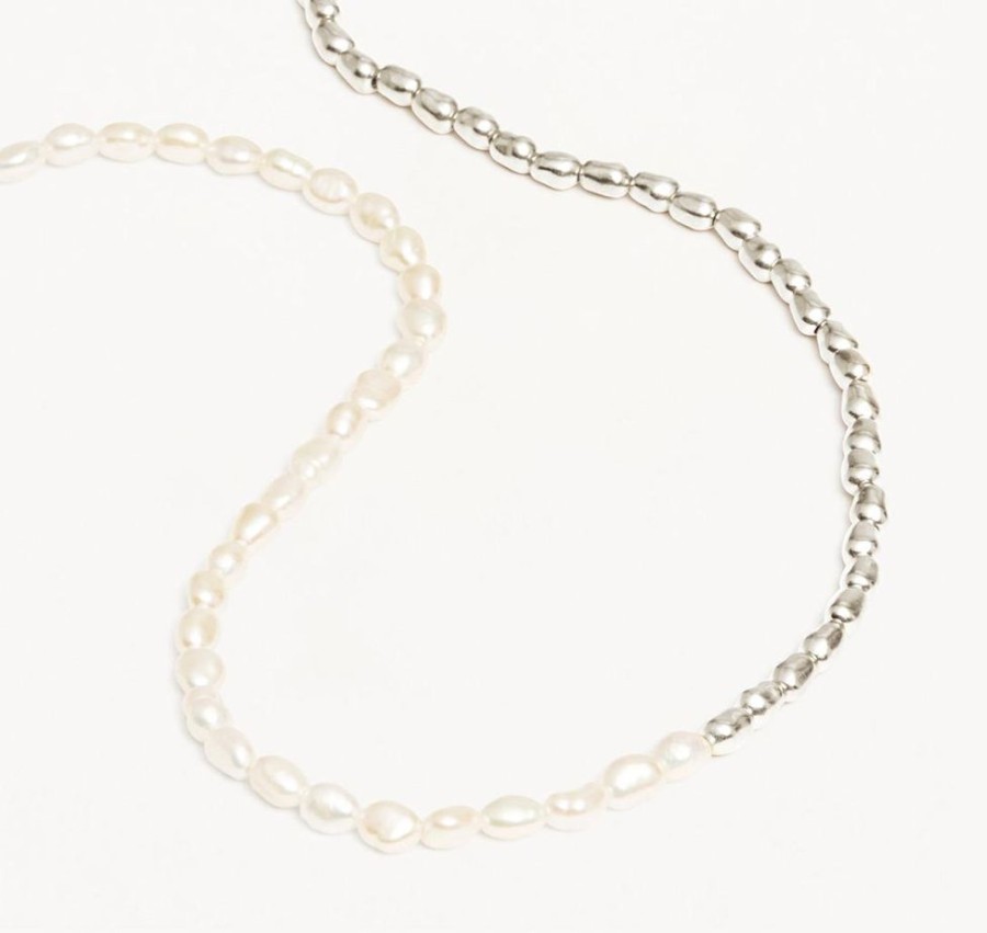 Jewellery BY CHARLOTTE | By Your Side Pearl Choker - Sterling Silver