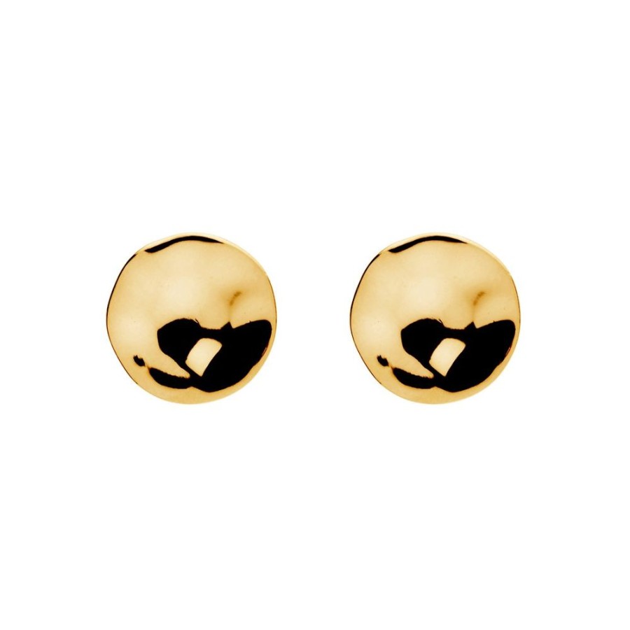 Jewellery NAJO | Double Beat Yellow Gold Stud Earring