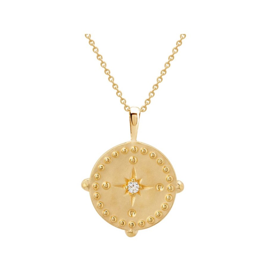 Jewellery MURKANI | Pendant Disc Necklace In Yellow Gold