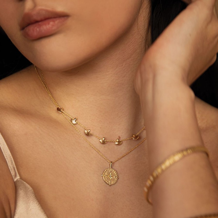 Jewellery MURKANI | Pendant Disc Necklace In Yellow Gold