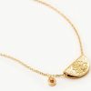 Jewellery BY CHARLOTTE | Gold Lotus Birthstone Necklace - November