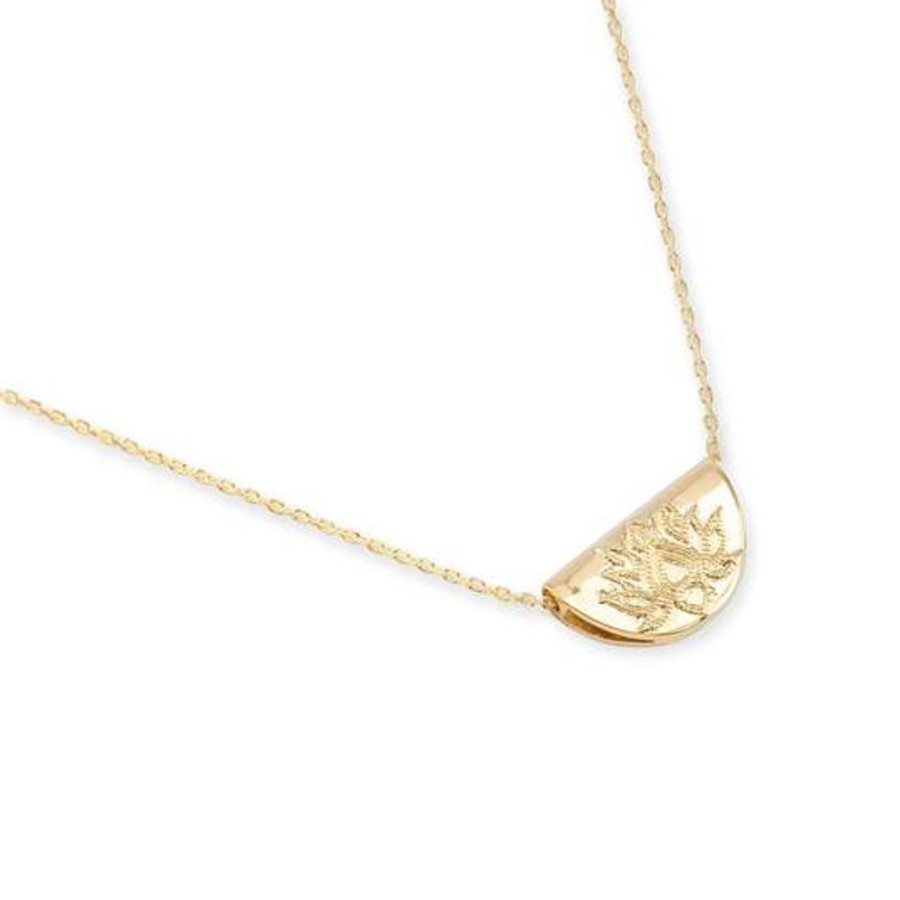 Jewellery BY CHARLOTTE | Gold Lotus Short Necklace